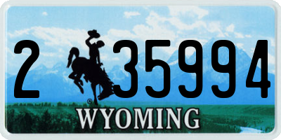 WY license plate 235994