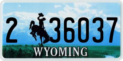 WY license plate 236037