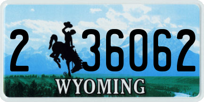 WY license plate 236062