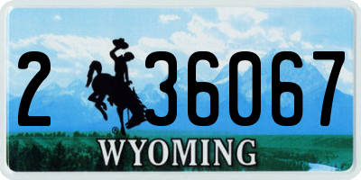 WY license plate 236067