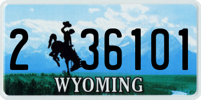 WY license plate 236101