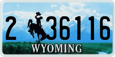 WY license plate 236116