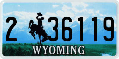 WY license plate 236119
