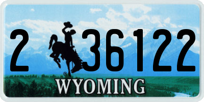 WY license plate 236122