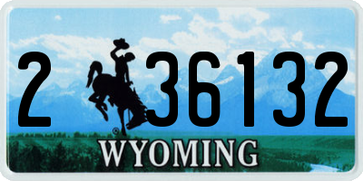 WY license plate 236132