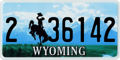 WY license plate 236142