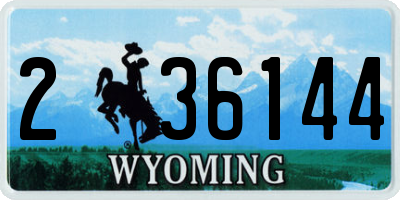 WY license plate 236144
