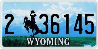 WY license plate 236145