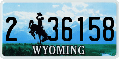 WY license plate 236158