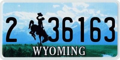 WY license plate 236163