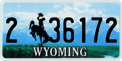 WY license plate 236172