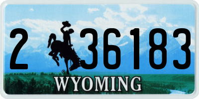 WY license plate 236183