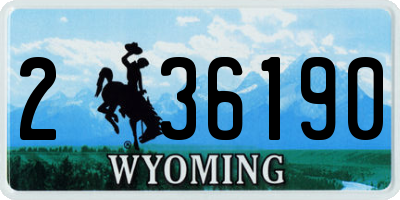 WY license plate 236190
