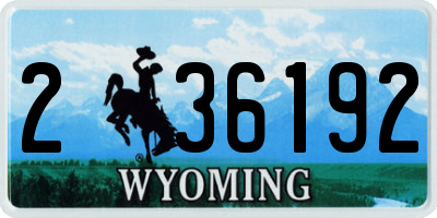WY license plate 236192