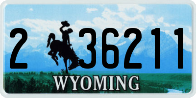 WY license plate 236211