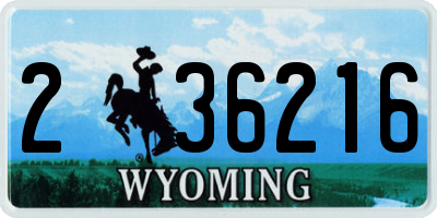 WY license plate 236216