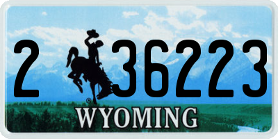 WY license plate 236223