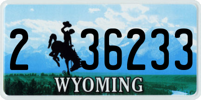 WY license plate 236233