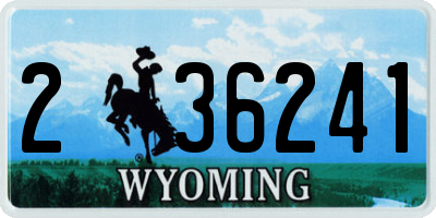 WY license plate 236241