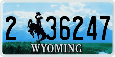 WY license plate 236247