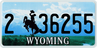 WY license plate 236255
