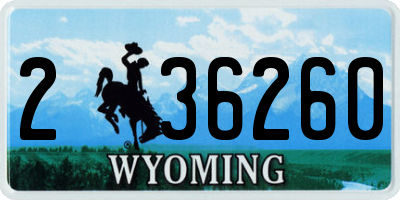 WY license plate 236260