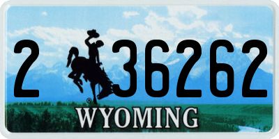 WY license plate 236262