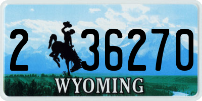 WY license plate 236270