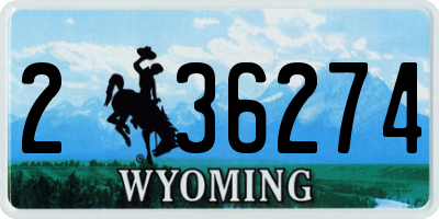WY license plate 236274