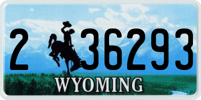 WY license plate 236293
