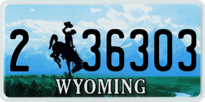 WY license plate 236303