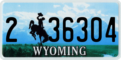 WY license plate 236304