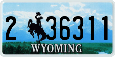 WY license plate 236311