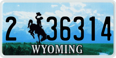 WY license plate 236314