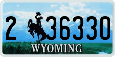 WY license plate 236330