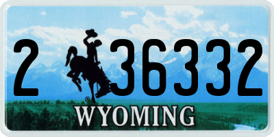 WY license plate 236332