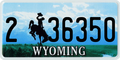WY license plate 236350