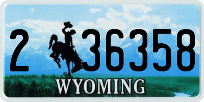 WY license plate 236358