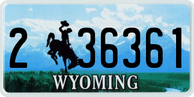 WY license plate 236361
