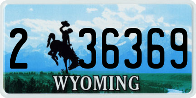 WY license plate 236369