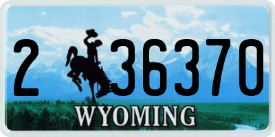 WY license plate 236370