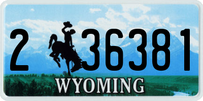 WY license plate 236381
