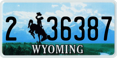 WY license plate 236387