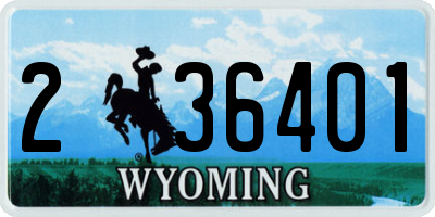 WY license plate 236401