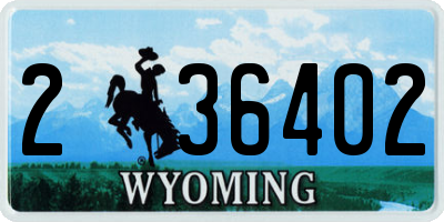 WY license plate 236402
