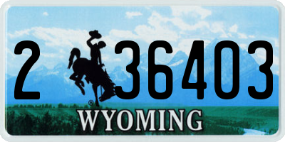 WY license plate 236403