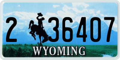 WY license plate 236407