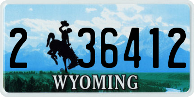 WY license plate 236412