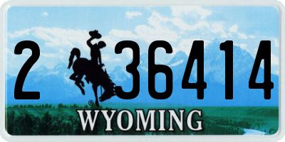 WY license plate 236414