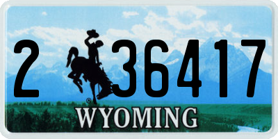 WY license plate 236417